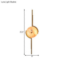 GobekUsa Modern Gold Round LED Wall Light with Marble Accents - Ideal for Bedroom