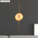 GobekUsa Modern Gold Round LED Wall Light with Marble Accents - Ideal for Bedroom