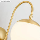 GobekUsa Modern Gold Round Wall Lamp Sconce with Opal Glass, Gooseneck Arm - Montreal Lighting