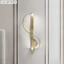 GobekUsa Modern Gold S-Shape LED Metal Wall Sconce for Corner Mounting
