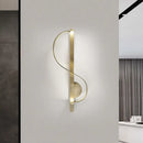 GobekUsa Modern Gold S-Shape LED Metal Wall Sconce for Corner Mounting