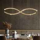 GobekUsa Crystal LED Pendant: Modern Minimalist Chandelier for Home Dining Living Room Decor
