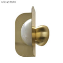 GobekUsa Modern Gold LED Bedroom Sconce Light with Curved Metal Shade
