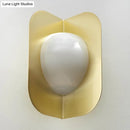 GobekUsa Modern Gold LED Bedroom Sconce Light with Curved Metal Shade