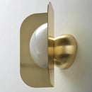 GobekUsa Modern Gold LED Bedroom Sconce Light with Curved Metal Shade