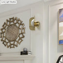 GobekUsa Modern Gold LED Bedroom Sconce Light with Curved Metal Shade