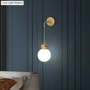 GobekUsa Modern Orb Wall Lamp with Milky Glass Shade - Elegant Gold Sconce Light