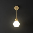 GobekUsa Modern Orb Wall Lamp with Milky Glass Shade - Elegant Gold Sconce Light
