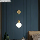 GobekUsa Modern Orb Wall Lamp with Milky Glass Shade - Elegant Gold Sconce Light