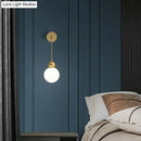 GobekUsa Modern Orb Wall Lamp with Milky Glass Shade - Elegant Gold Sconce Light