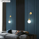 GobekUsa Modern Orb Wall Lamp with Milky Glass Shade - Elegant Gold Sconce Light
