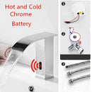 GobekUsa Gold Sensor Waterfall Basin Faucet Automatic Touchless Hot Cold Mixer Bathroom