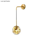 GobekUsa Simple Sphere Sconce Light - Clear Glass - Silver/Gold Wall Mount Fixture - Shattered Leaf - 6"/8" W
