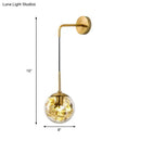 GobekUsa Simple Sphere Sconce Light - Clear Glass - Silver/Gold Wall Mount Fixture - Shattered Leaf - 6"/8" W