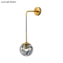 GobekUsa Simple Sphere Sconce Light - Clear Glass - Silver/Gold Wall Mount Fixture - Shattered Leaf - 6"/8" W