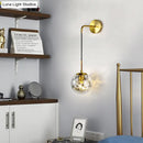 GobekUsa Simple Sphere Sconce Light - Clear Glass - Silver/Gold Wall Mount Fixture - Shattered Leaf - 6"/8" W