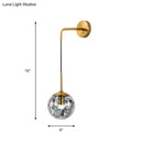GobekUsa Simple Sphere Sconce Light - Clear Glass - Silver/Gold Wall Mount Fixture - Shattered Leaf - 6"/8" W