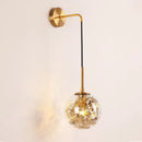 GobekUsa Simple Sphere Sconce Light - Clear Glass - Silver/Gold Wall Mount Fixture - Shattered Leaf - 6"/8" W