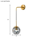 GobekUsa Simple Sphere Sconce Light - Clear Glass - Silver/Gold Wall Mount Fixture - Shattered Leaf - 6"/8" W