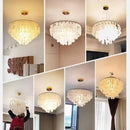 GobekUsa Gold Shell Chandelier Lanterns for Living Room, Restaurant, and Bedroom