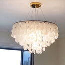 GobekUsa Gold Shell Chandelier Lanterns for Living Room, Restaurant, and Bedroom