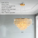 GobekUsa Gold Shell Chandelier Lanterns for Living Room, Restaurant, and Bedroom