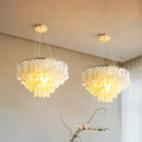 GobekUsa Gold Shell Chandelier Lanterns for Living Room, Restaurant, and Bedroom