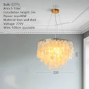 GobekUsa Gold Shell Chandelier Lanterns for Living Room, Restaurant, and Bedroom