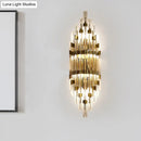GobekUsa Shield Crystal Rod Wall Sconce - Gold 3-Light Fixture for Living Room