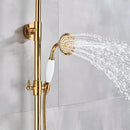 GobekUsa Gold Shower Faucet Set with 8" Rainfall Shower Head and Hand Shower