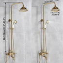 GobekUsa Gold Shower Faucet Set with 8" Rainfall Shower Head and Hand Shower