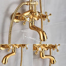 GobekUsa Gold Shower Faucet Set with 8" Rainfall Shower Head and Hand Shower