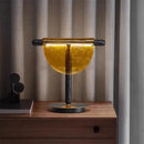 GobekUsa Amber Glass Table Lamp: Nordic Minimalist LED Nightstand Decor