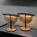 GobekUsa Amber Glass Table Lamp: Nordic Minimalist LED Nightstand Decor