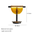 GobekUsa Amber Glass Table Lamp: Nordic Minimalist LED Nightstand Decor