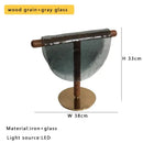 GobekUsa Amber Glass Table Lamp: Nordic Minimalist LED Nightstand Decor