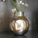 GobekUsa Amber Glass Vase Desk Decoration Round Floral Room Decor