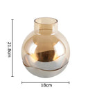 GobekUsa Amber Glass Vase Desk Decoration Round Floral Room Decor