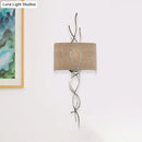 GobekUsa Modern Metallic Wall Sconce: Gold/Silver Branch Design with Rectangle Fabric Shade