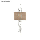 GobekUsa Modern Metallic Wall Sconce: Gold/Silver Branch Design with Rectangle Fabric Shade