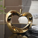 GobekUsa Golden Apple Sculpture: Ceramic Cut-out Artificial Fruit for Fortunate Home Decor