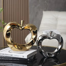 GobekUsa Golden Apple Sculpture: Ceramic Cut-out Artificial Fruit for Fortunate Home Decor