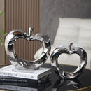 GobekUsa Golden Apple Sculpture: Ceramic Cut-out Artificial Fruit for Fortunate Home Decor