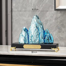 GobekUsa Ceramic Mountain Sculpture Decor - Golden/Silver Landscape Ornament