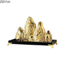 GobekUsa Ceramic Mountain Sculpture Decor - Golden/Silver Landscape Ornament