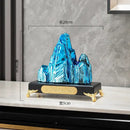 GobekUsa Ceramic Mountain Sculpture Decor - Golden/Silver Landscape Ornament