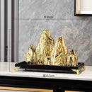 GobekUsa Ceramic Mountain Sculpture Decor - Golden/Silver Landscape Ornament