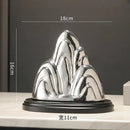GobekUsa Ceramic Mountain Sculpture Decor - Golden/Silver Landscape Ornament