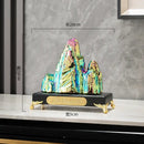 GobekUsa Ceramic Mountain Sculpture Decor - Golden/Silver Landscape Ornament