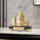 GobekUsa Ceramic Mountain Sculpture Decor - Golden/Silver Landscape Ornament